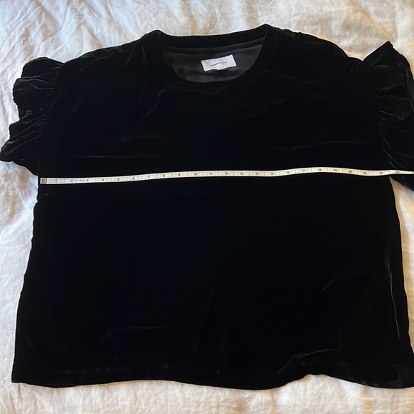 Current/Elliot black velvet ruffle-sleeved tshirt, size M - Picture 5 of 6